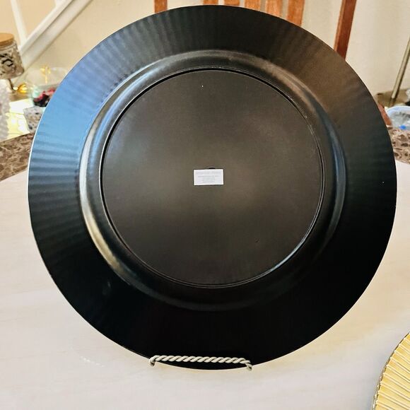 Set Of 4 American Atelier Charger Plate Large 13” Gold Superstar Decorative - Picture 9 of 11